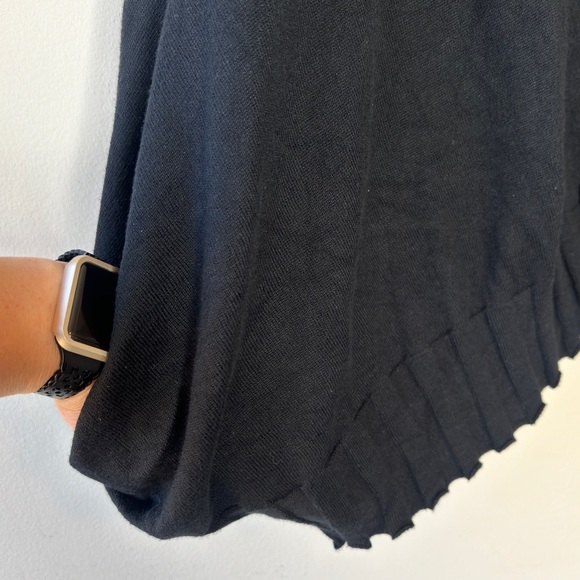 Planet Black Oversized Crewneck Rib Hem Short Sleeve Pocketed Boxy Sweater - Picture 5 of 13